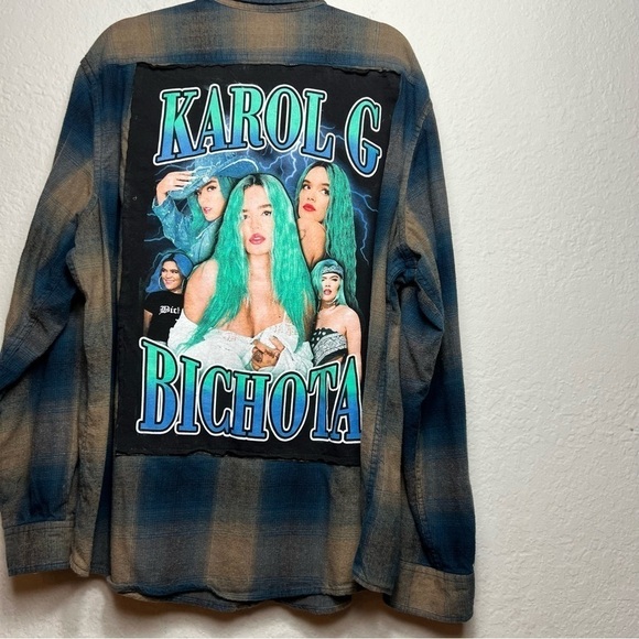 Upcycled Bichota Long Sleeve Flannel - Picture 5 of 10